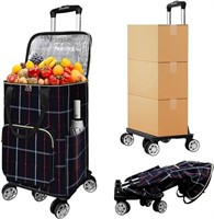 SEALED-Foldable Grocery Cart with Waterproof Bag