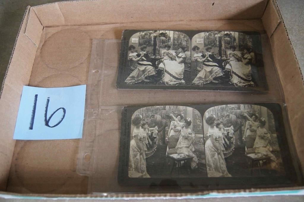(2) Soiled Dove Brothel Stereoview Cards