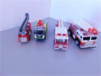 Lot de 4 camions de pompier jouets