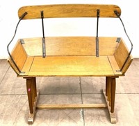 Vintage Wood & Iron Buggy Seat Bench