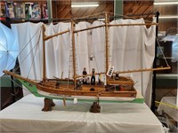 Wooden 3 Mast St. Clements Island Model Ship,