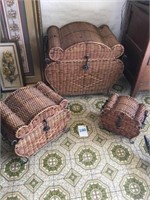 Set of Nesting Wicker Trunks ( 24" Wx 29" T Big 1)