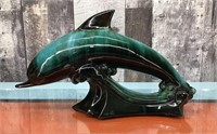 Glazed ceramic dolphin