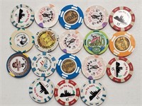 18 Various Washington State Casino Chips