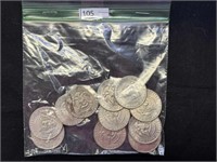 (11) 1972-1997 Kennedy Halves Clad Coins