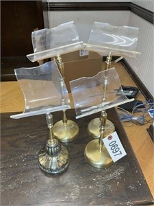 GROUP OF BRASS BASES WITH STANDS
