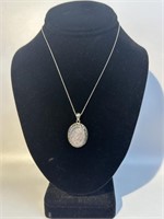 Sterling Necklace with Pink Stone Pendant