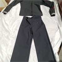 Mens Navy and White Suit Large
