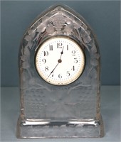 H.P. Sinclaire Brilliant Cut Glass Mantel Clock