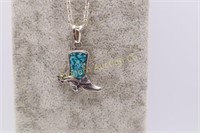 Western 20" Necklace w/ Vogt Silver/Turquoise