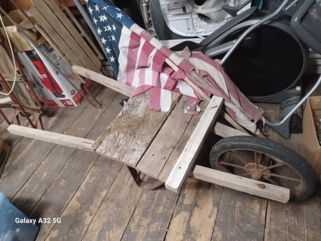 Homemade Flatbed Wheelbarrow, 58" Long