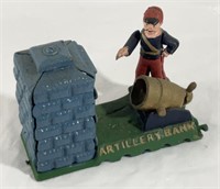 Vintage Cast Iron  Artillery Bank