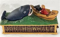 Vintage Cast Iron Jonah & The Whale Coin Bank