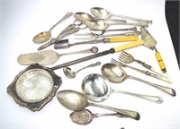 Collection silver plate serving cutlery pieces