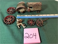 Cast iron tractor parts marked McCormick Deering