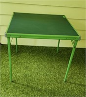 Green folding Card table  30"×30"