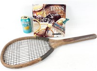 Raquette de tennis vintage +livre TENNIS NOSTALGIA