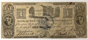 1863 Bank of South Carolina $1 Confederate Note
