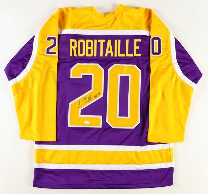 Luc Robitaille Signed Replica Jersey Inscribed "H