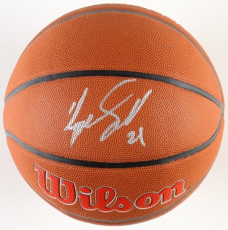 Dominique Wilkins Signed Hawks Logo Basketball (Be