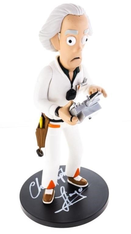 DOC BACK TO THE Future Figurine - Autographed 'Chr
