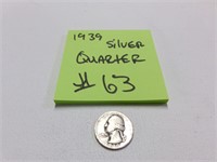 1939 .900 silver washington quarter