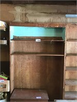 7 FOOT X 4 FOOT WOODEN SHELF UNIT