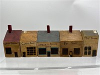 Vintage wooden toy store buildings