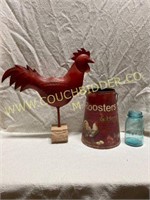 Red chicken bucket and stand