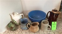 Assorted pottery, large bowl