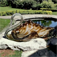 Mid-Century Swan Murano Art Glass Bowl