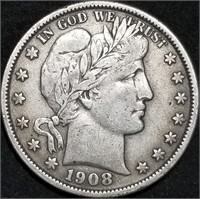 1908-P Barber Silver Half Dollar from Set