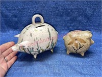 (2) Pottery piggy banks