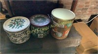 3 tin containers