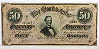 1864 $50 CONFEDERATE STATE OF AMERICA