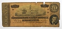 1864 $20 CONFEDERATE STATE OF AMERICA