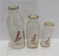 3 Shenandoah Pride Milk Bottles
