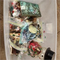 Vintage Christmas ornament bin lot