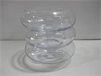 Three 10"x 4" Crisa Glass Bowls