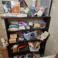 Shelves full of crafting supplies