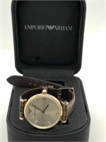 NEW EMPORIO ARMANI WOMENS CRYSTAL ACCENTED ALLIGAT