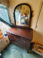 Antique Vanity With Swivel Mirror
