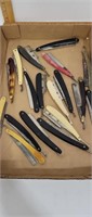 Huge lot of vintage straight blade style razors