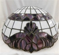 Amethyst slag glass lamp shade, 20.5" diameter