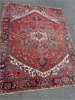 Blue and Maroon Wool Rug