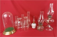 Oil Lamps and spare glass covers