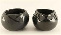 Two Blackware Santa Clara Pots