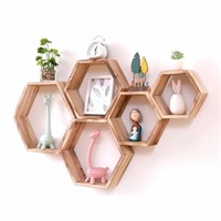 WONFUlity Hexagon Floating Shelves Honeycomb Shelv