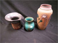 Three contemporary art pottery vases from