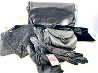 Vintage Black purses, gloves galore